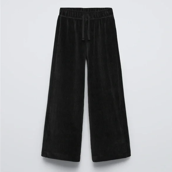 Kid's Zara Black Wide Leg Relaxed Fit Joggers - Picture 1 of 2